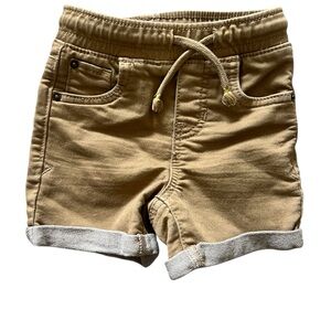 Cat and Jack Boys Drawstring Khaki Cuffed Shorts | 18M